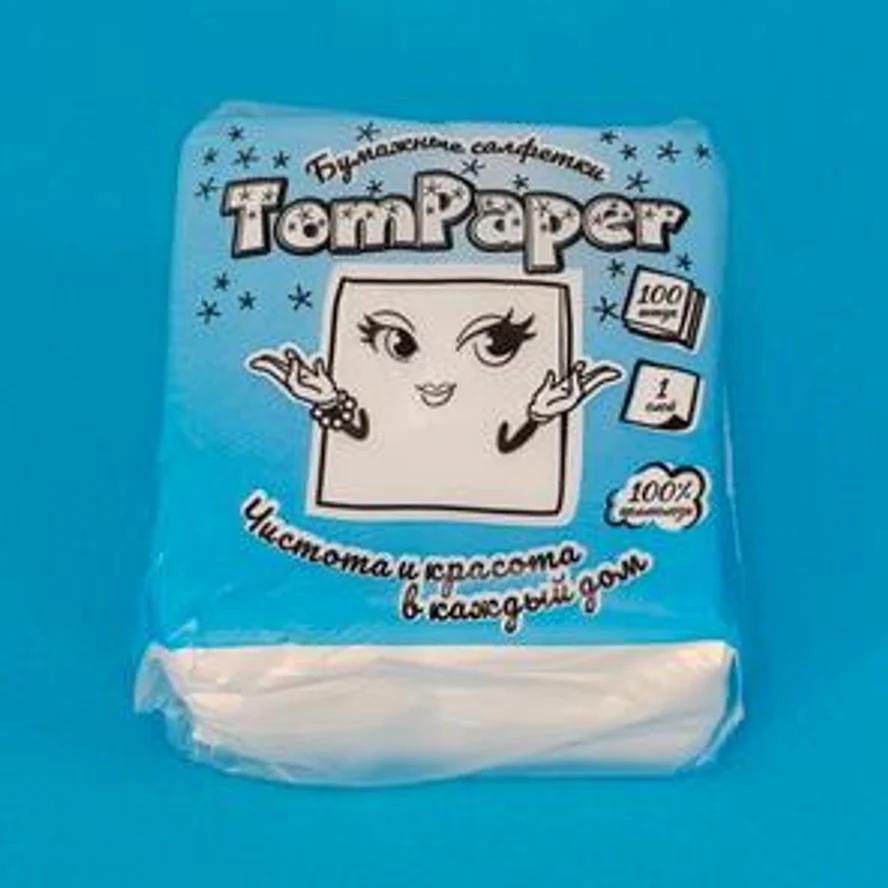 Салфетка TomPaper белая 100шт 1уп